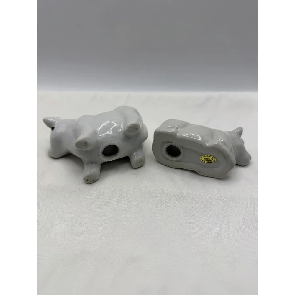 Ceramic White Cows Salt & Pepper Shakers
